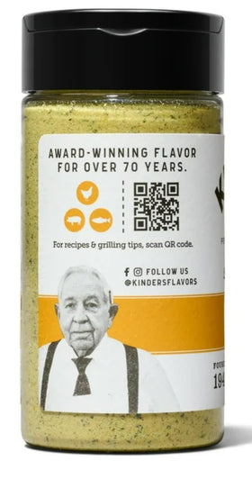 Packaging of Kinder's honey mustard seasoning emphasizes no artificial flavors