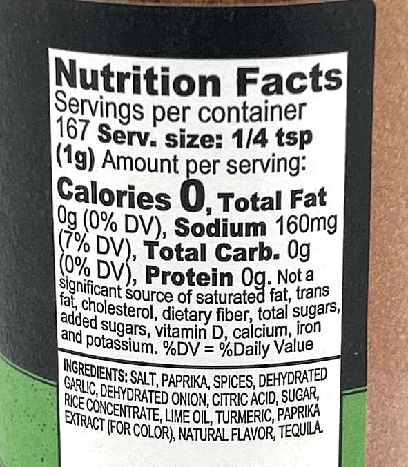 Kinder's Tequila Lime seasoning bottles back view; non-GMO and versatile for weeknight meals.