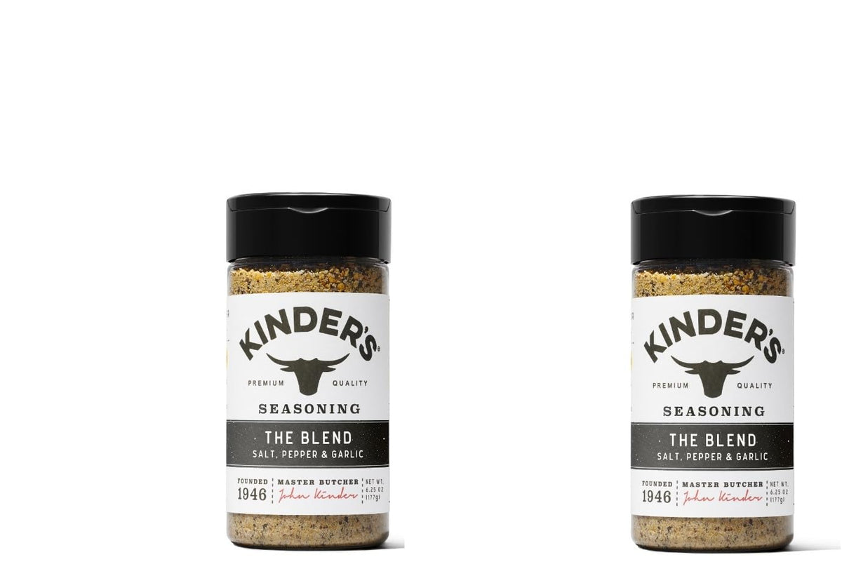 KINDER'S The Blend seasoning two-bottle set enhances grilling and roasting flavor