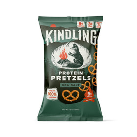 Kindling Protein Pretzels baked with whole grains for a crunchy texture.