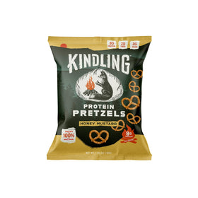 Kindling Kitchen-snack setup featuring Honey Mustard protein pretzels
