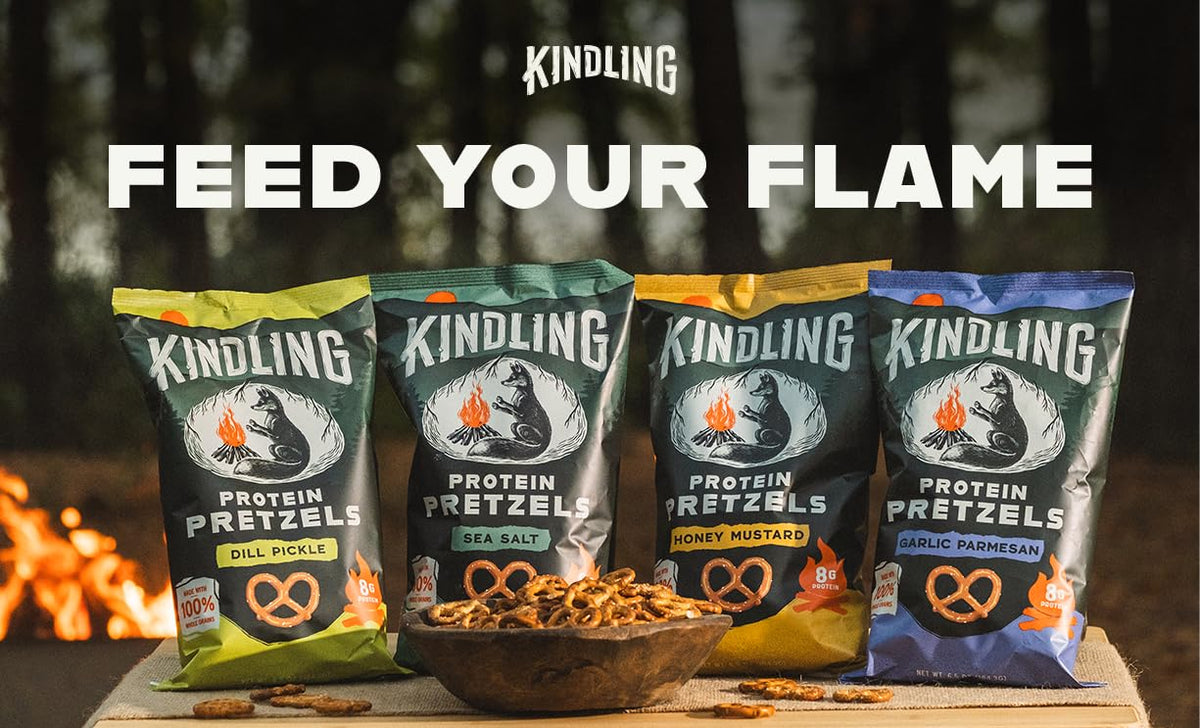 Kindling Protein Pretzels office snack – easy pre-meeting energy bite