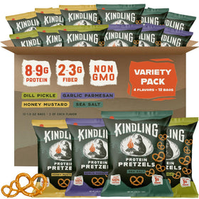 Kindling Protein Pretzels Sea Salt bag – protein-packed on-the-go snacking