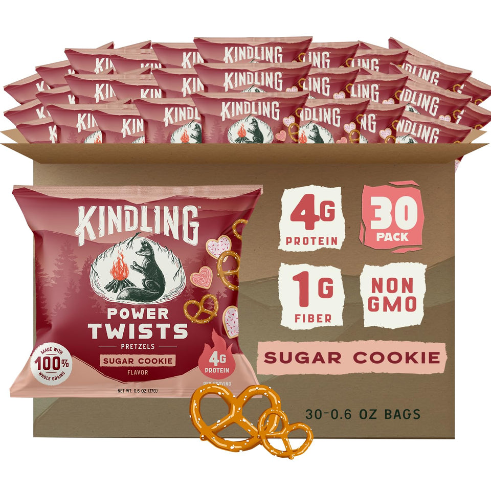 Kindling Protein Pretzels Sugar Cookie 30-pack for adventures