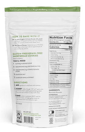 King Arthur Almond Flour ingredients show non-GMO almonds for clean flavor