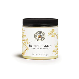 King Arthur Better Cheddar Cheese Powder jar front shows rich cheddar flavor for quick use