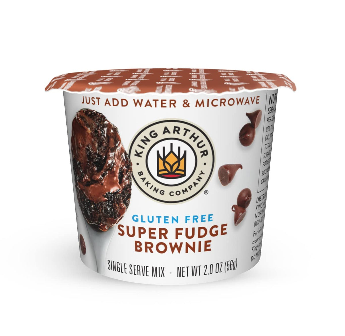 King Arthur brownie single-serve pack ready in 30 seconds for a quick treat.