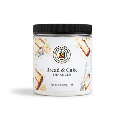 King Arthur Cake Enhancer 9 oz bottle shown for softer, moister cakes and longer freshness