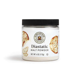 King Arthur Diastatic Malt Powder 4oz bottle to boost dough rise and crust color.