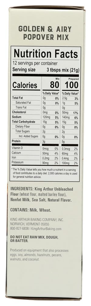 King Arthur Flour Popover Mix ingredients bowl: easy-to-mix batter from pantry staples.