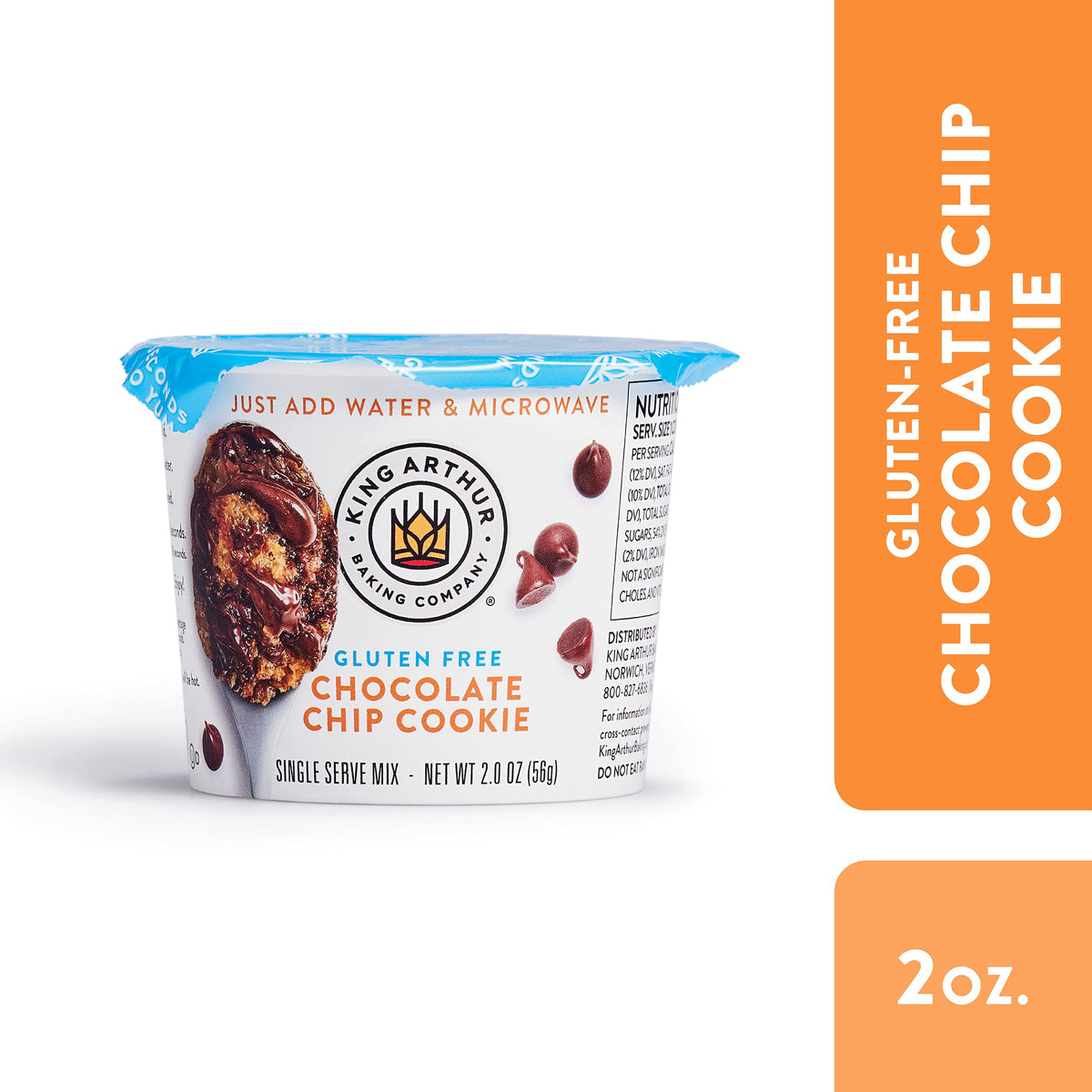 King Arthur gluten-free single-serve cookie mix ready in microwave for quick treat