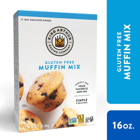 King Arthur Muffin Mix being measured for quick, reliable prep.