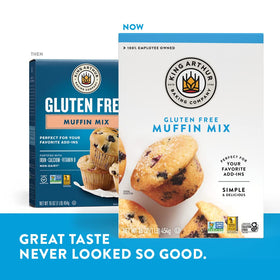 King Arthur six-pack muffin mix ready to bake.