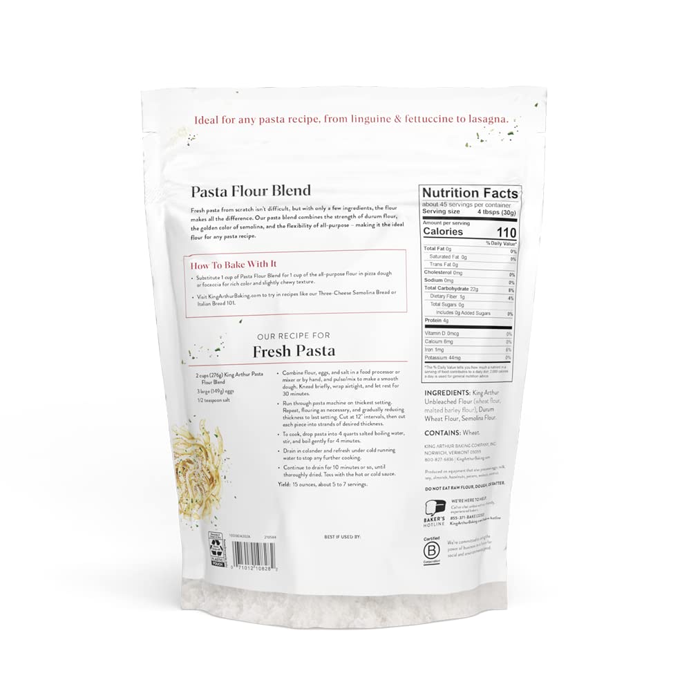 King Arthur Pasta Flour Blend offers all-purpose flexibility for shaping fettuccine to lasagna.