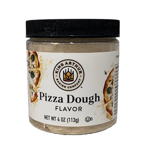 King Arthur Pizza Dough Flavor jar closeup showing rich seasoning for bold dough.
