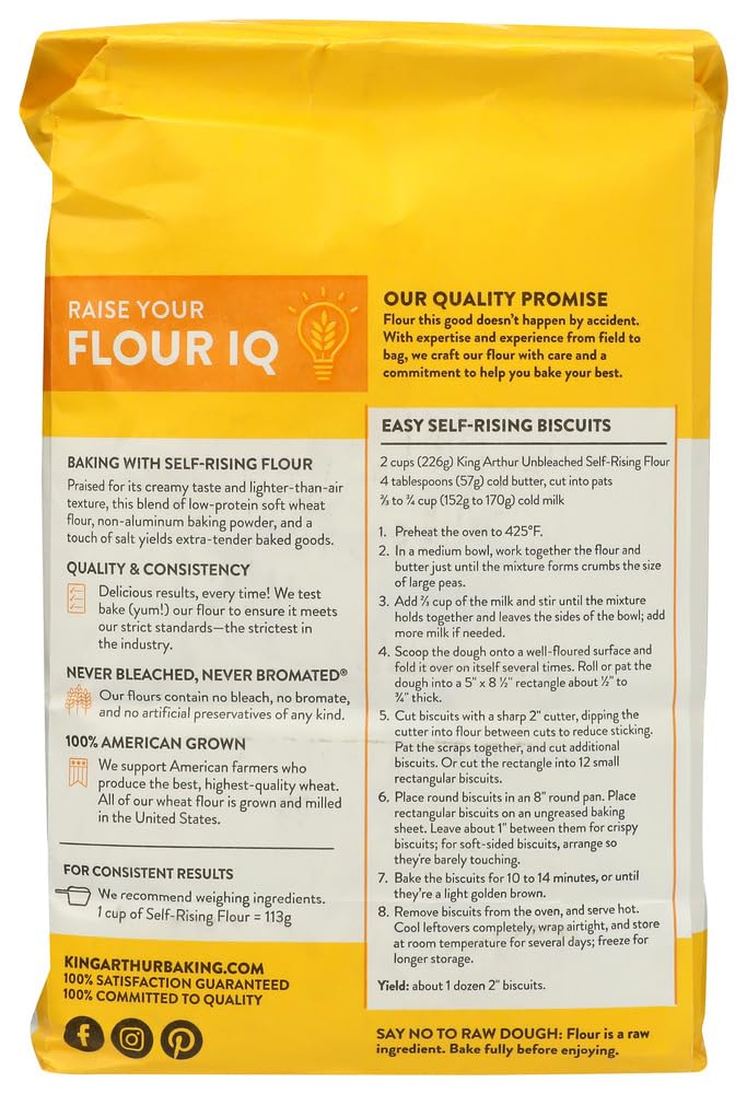King Arthur Self Rising Flour being poured into a hot pan for fluffy results.