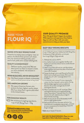 King Arthur Self Rising Flour being poured into a hot pan for fluffy results.