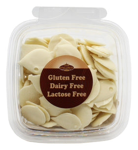 King David Kosher White Baking Coins ready to melt for dairy-free desserts.