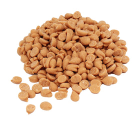 King David vegan caramel chips pack back view with kosher certification and four-pack details.