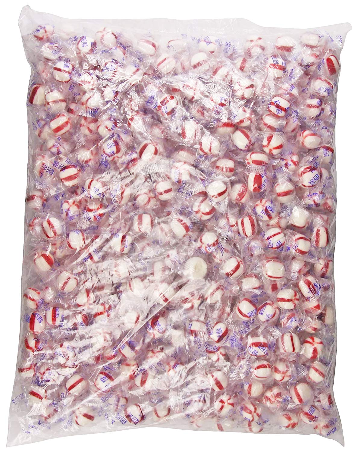 King Leo Soft Peppermint Candy display in a bowl, gluten-free and diet-friendly.