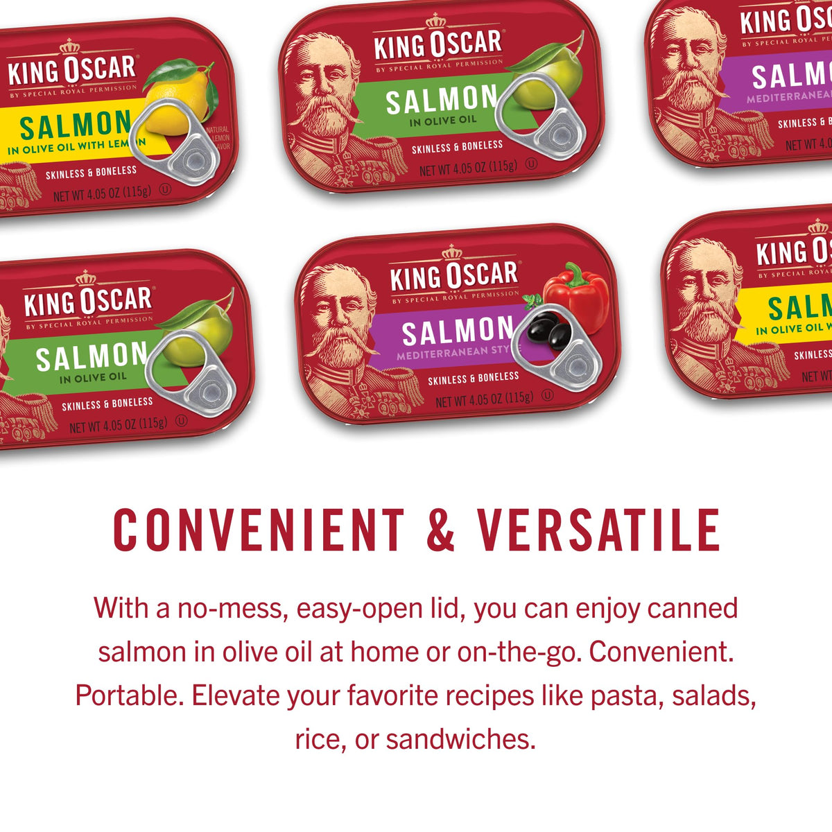 King Oscar 12-pack cans represents convenient bulk supply for busy kitchens