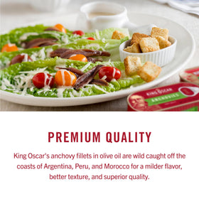 King Oscar wild-caught label signals sustainable sourcing and quality.