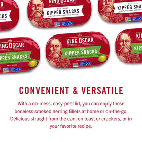 King Oscar sustainable wild-caught kipper snacks support ocean health.
