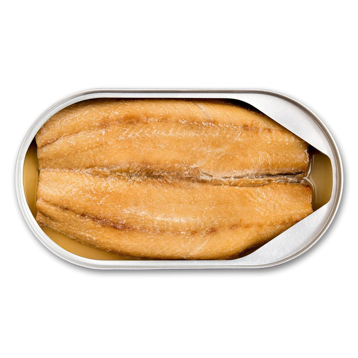 King Oscar easy-peel lid on can for mess-free snacking.