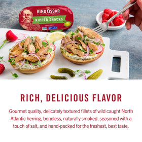 King Oscar kipper snacks on toast provide a versatile breakfast option