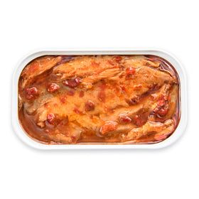 King Oscar easy open lid close-up for mess-free on the go meals