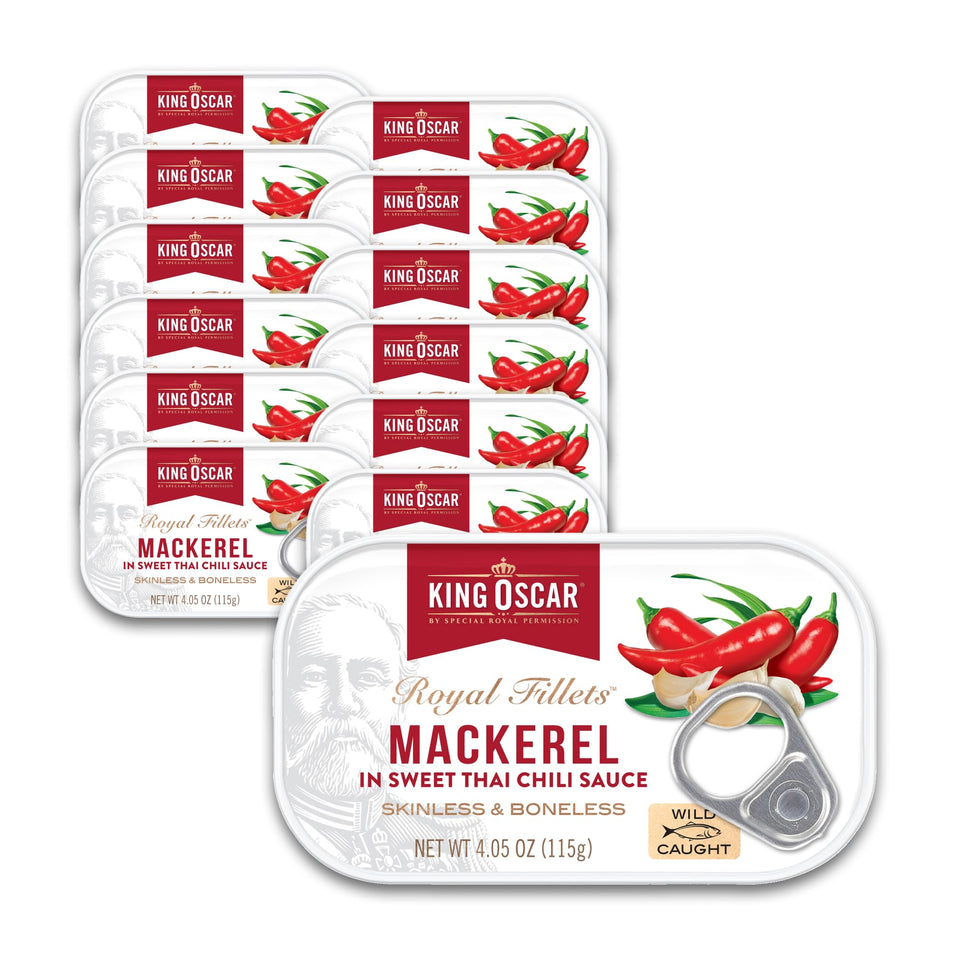 King Oscar mackerel in sweet Thai chili sauce can, bold flavor for quick meals