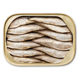 King Oscar no-salt-added water sardines label indicating low-sodium option.
