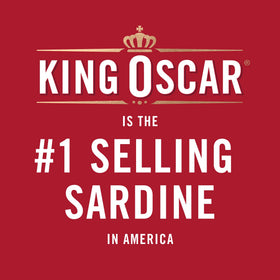 King Oscar ring-pull lid on sardine can for easy opening.