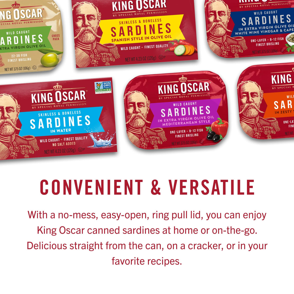 King Oscar sustainable wild-caught sourcing symbolizing responsible harvesting practices.