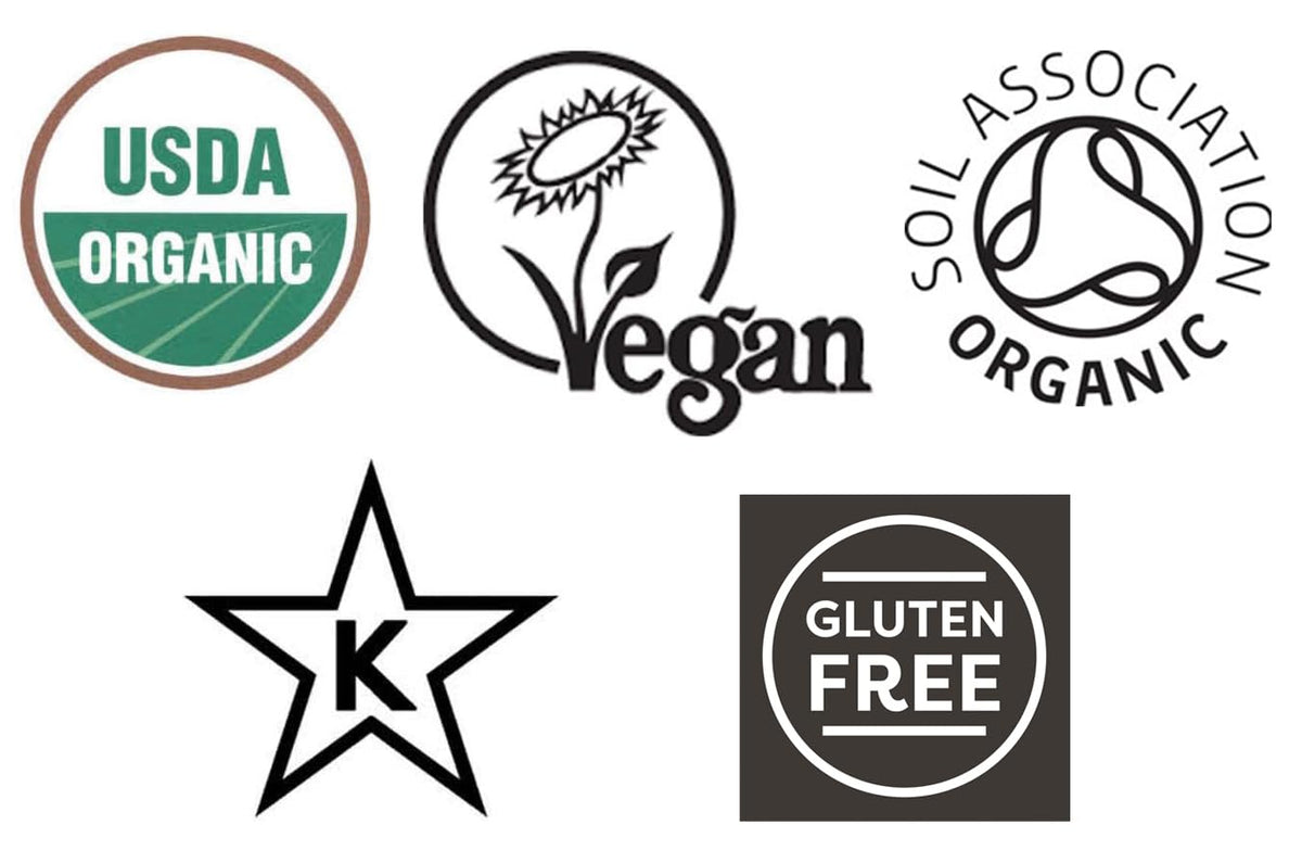 Packaging highlights vegan and kosher standards for mindful shoppers.