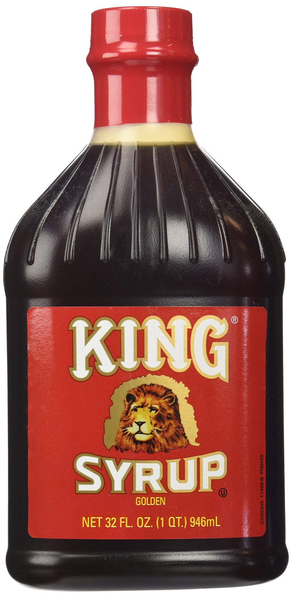 King Syrup Golden bottle front view shows rich amber color, ideal for breakfast and desserts.