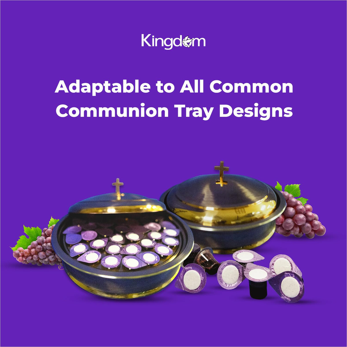 Kingdom Prefilled Communion Cups with Wafers, disposable cups reduce cleanup after services.