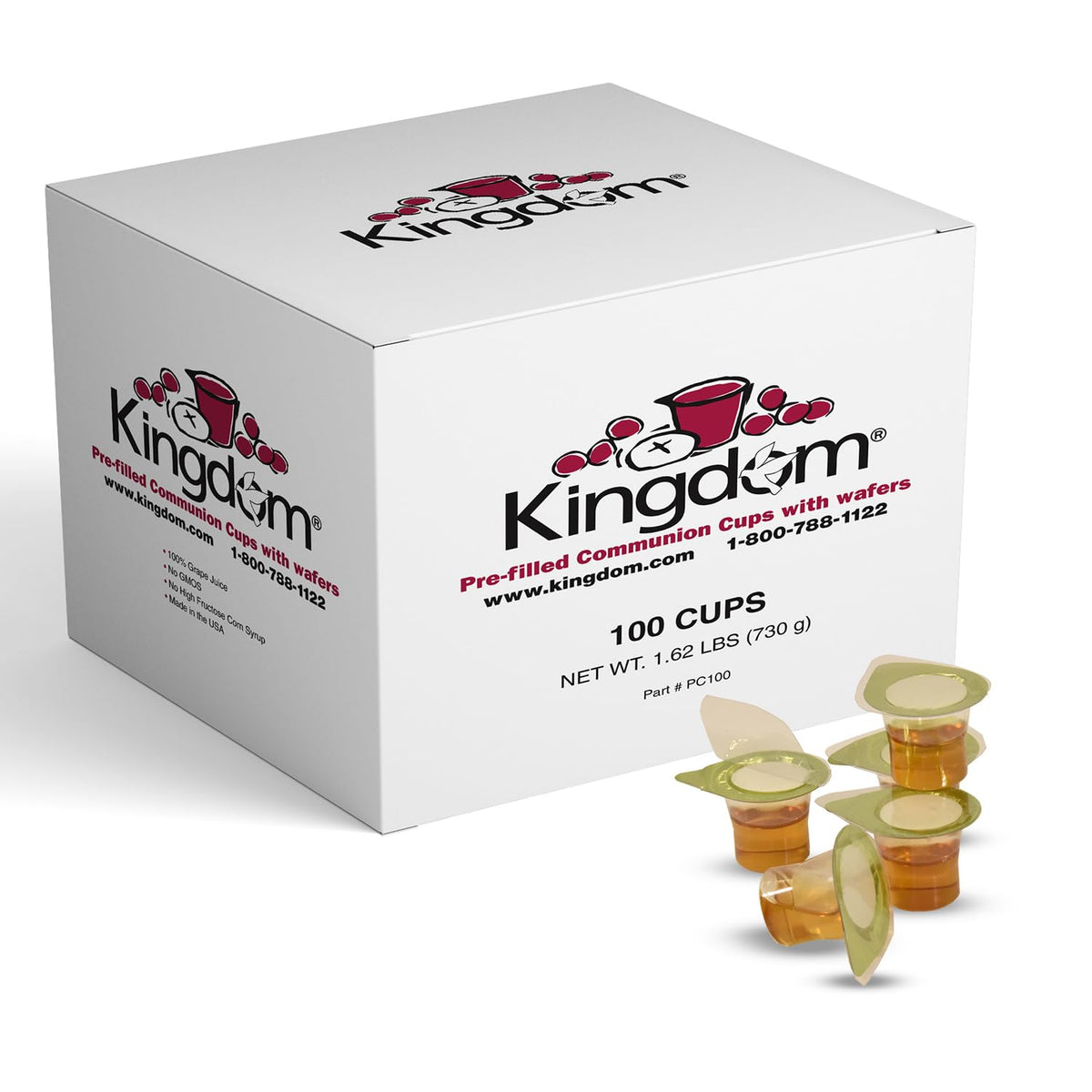 Kingdom prefilled communion cups with wafers boxed for church use