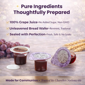 Kingdom summer camps use prefilled cups for outdoor Eucharist services.