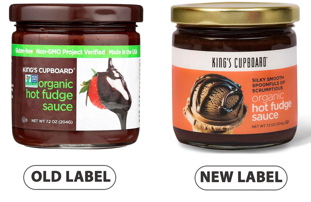King's Cupboard hot fudge sauce pour, ready-to-drizzle over desserts and drinks.