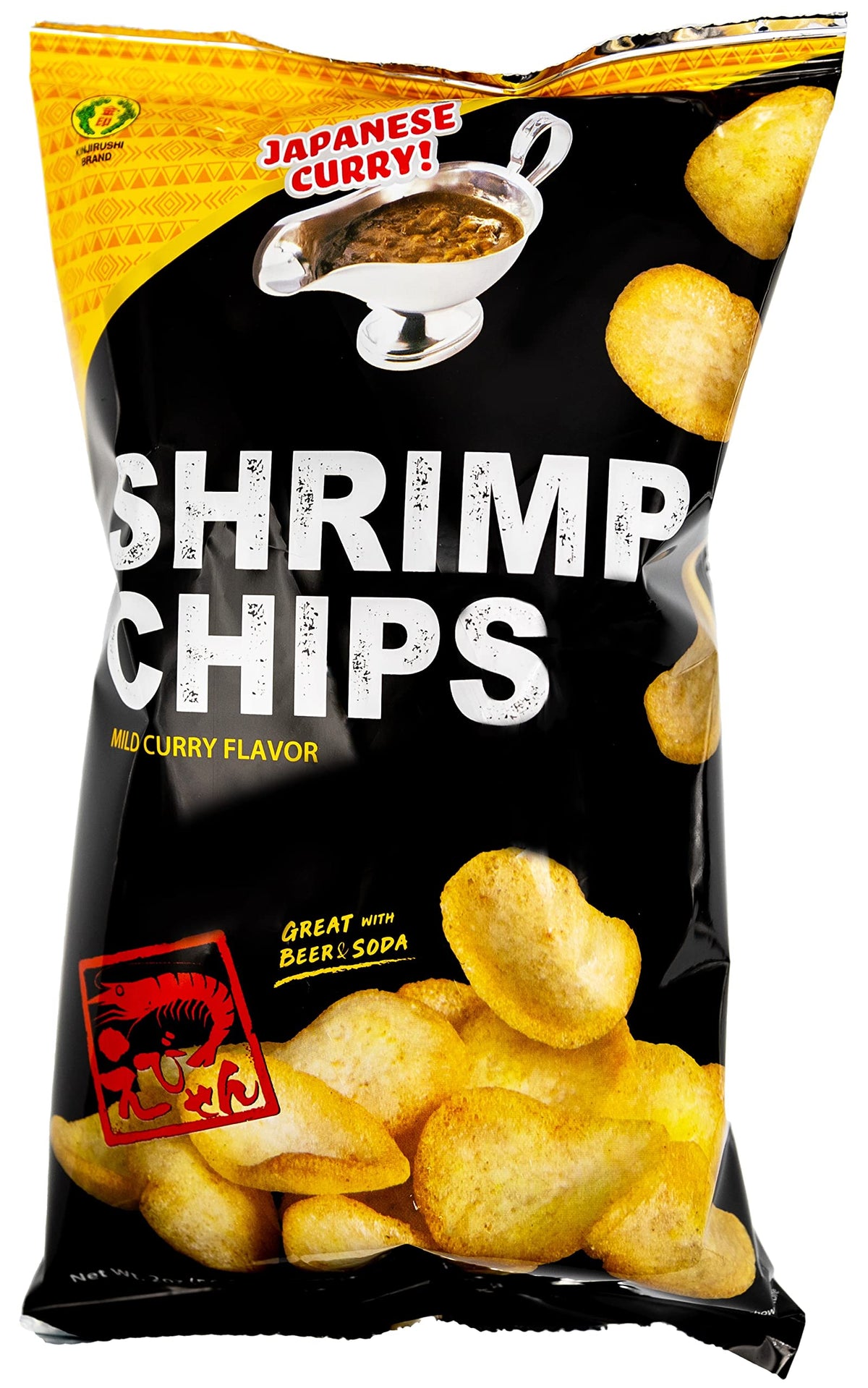 KINJIRUSHI authentic Japanese curry shrimp chips three-pack ready for sharing