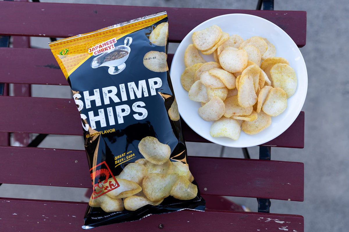 KINJIRUSHI USA-made shrimp chips packaging with clear allergen details