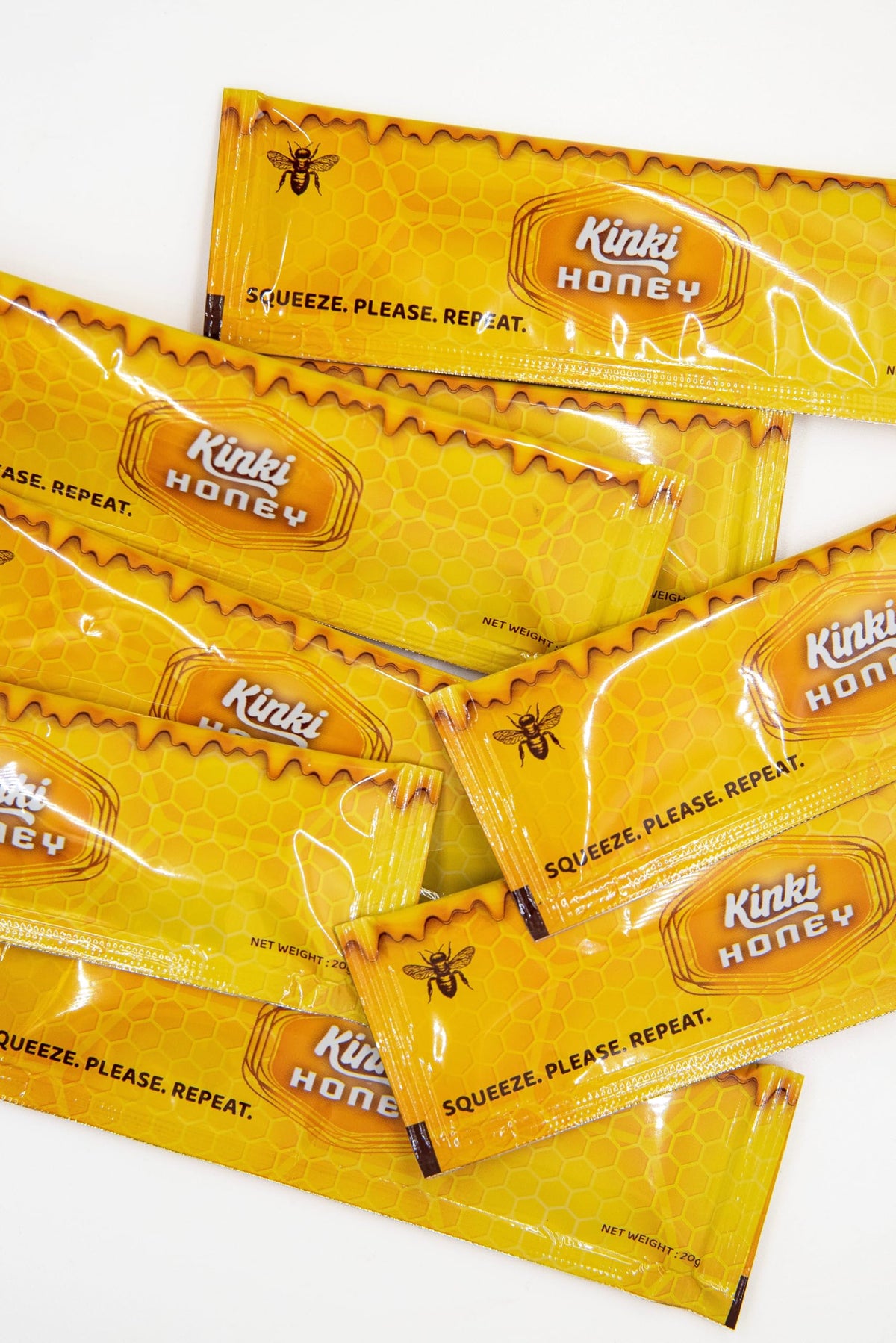 Kinki Honey Packs drizzle melting for a quick vitality lift.
