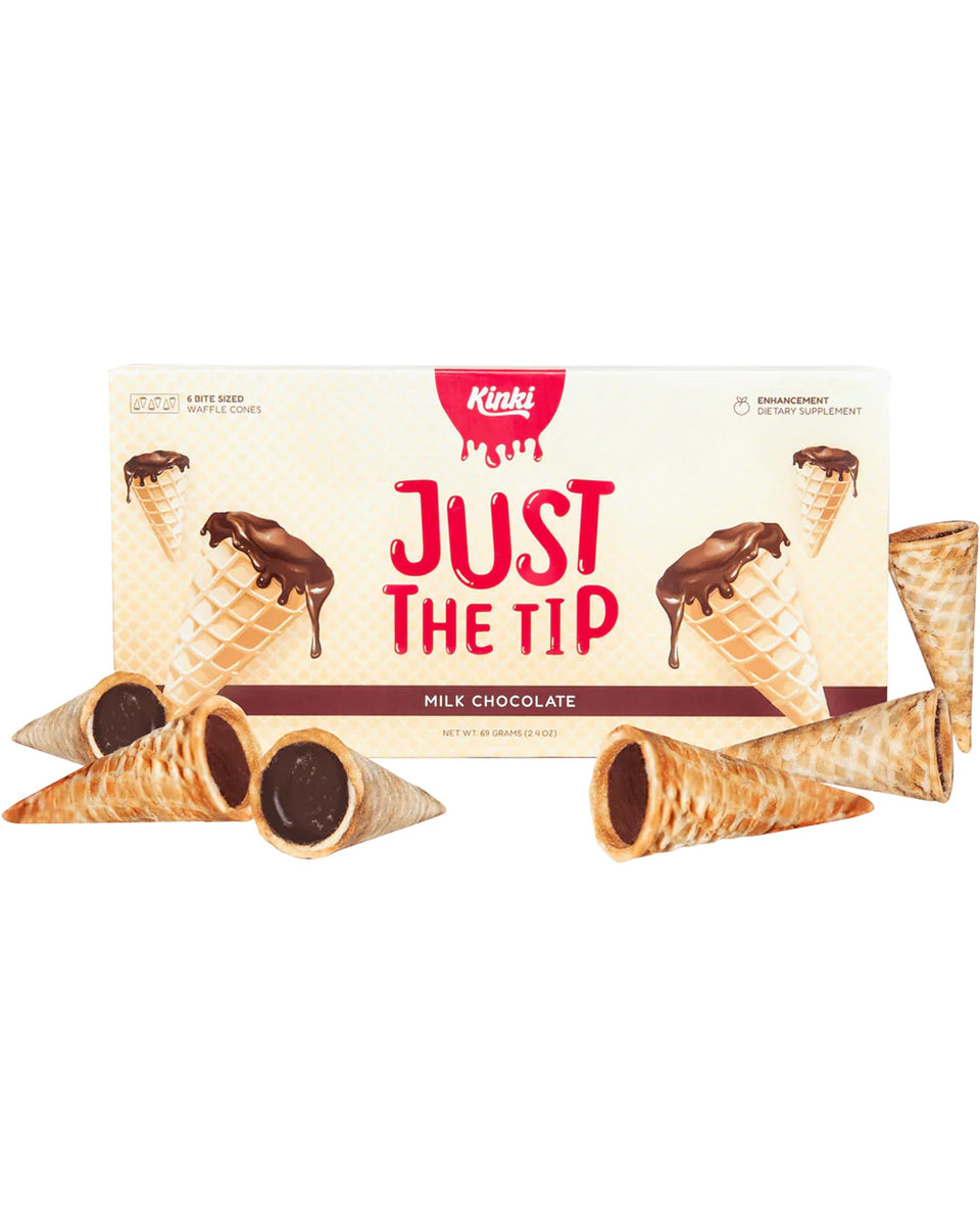 Kinki Just the Tip cone chocolates, a couple’s mood pairing that sparks connection.