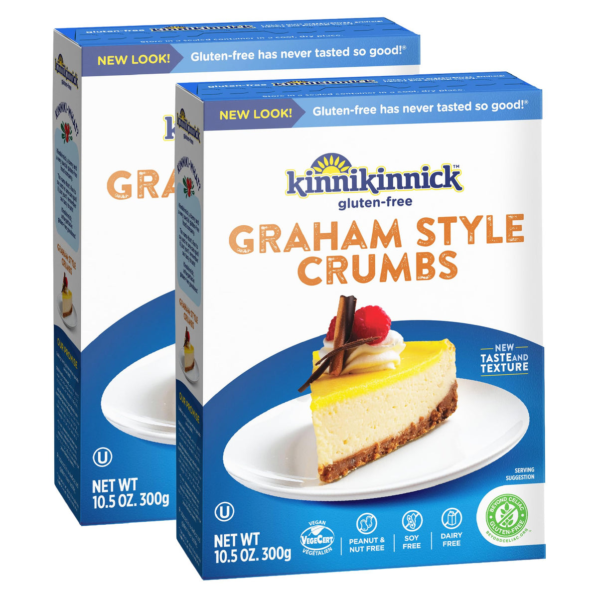 Kinnikinnick Gluten Free Graham Style Crumbs two-pack for gluten-free baking.