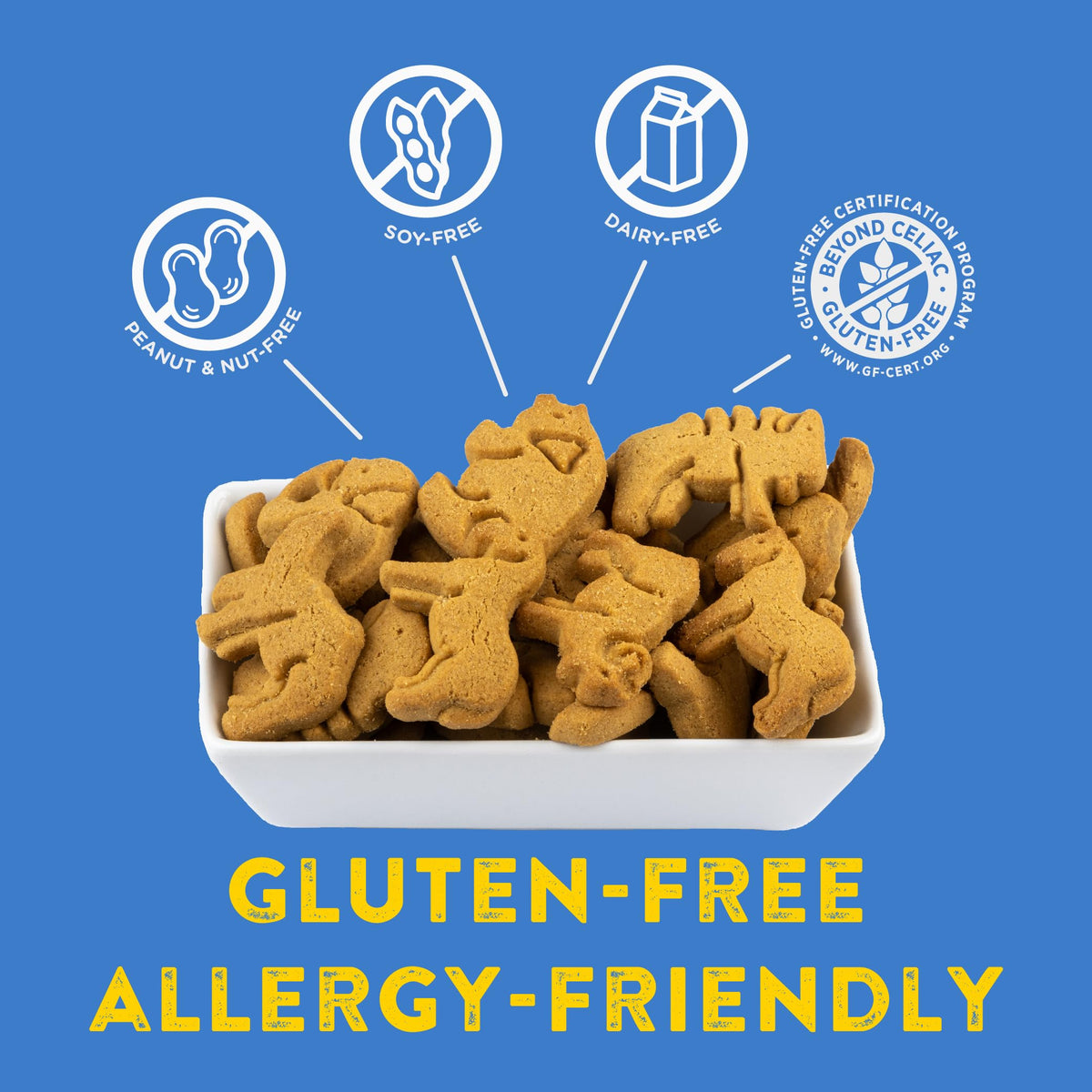 Kinnikinnick KinniKritters box design highlights the allergen-free cookies.