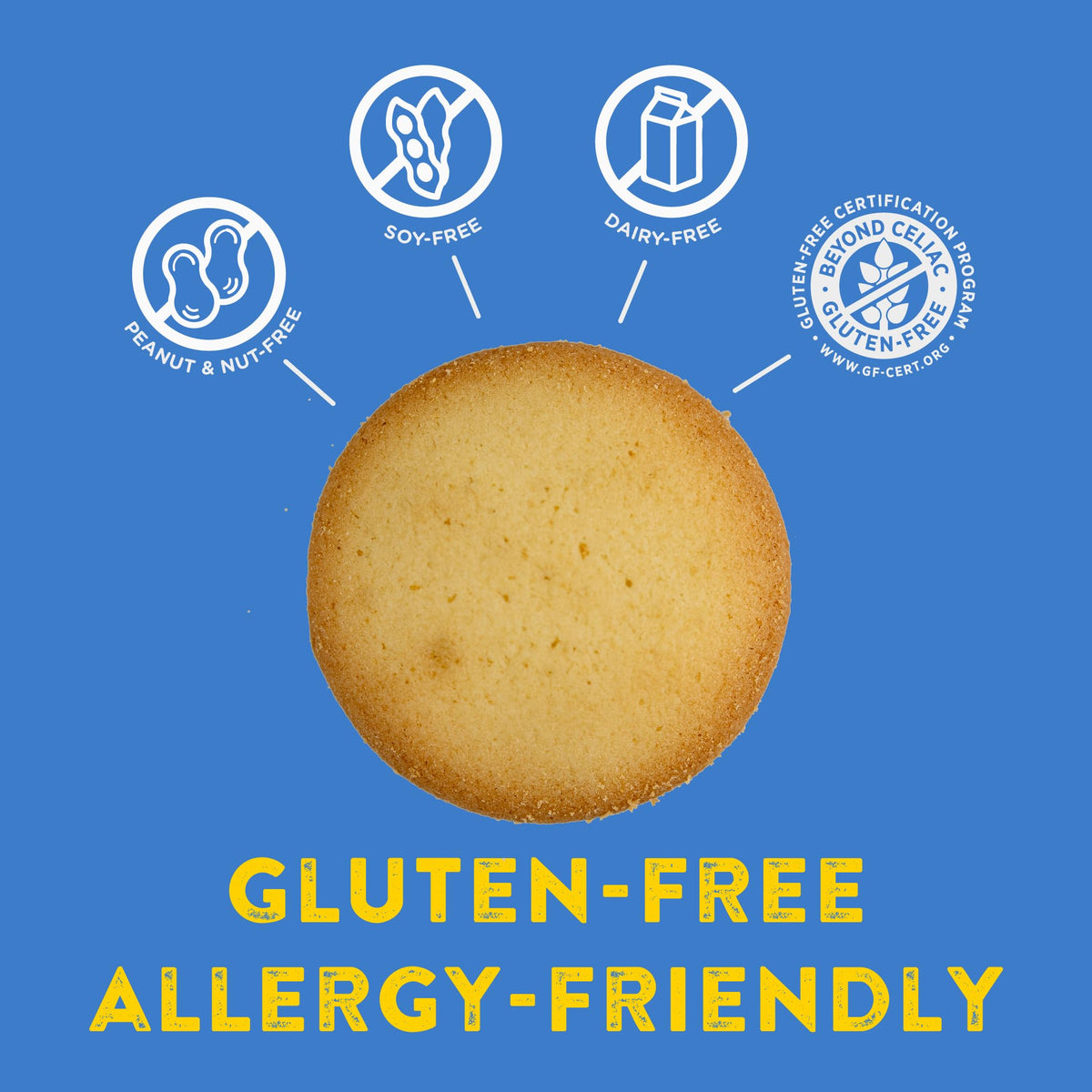 Kinnikinnick Vanilla Wafers ingredients view emphasizes dairy-free, nut-free, soy-free formulation.