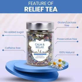 Kintra Sleepy loose leaf tea close-up shows chamomile and lavender soothing notes