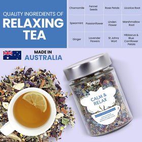 Kintra Tea cup with steeping tea offers a comforting bedtime moment