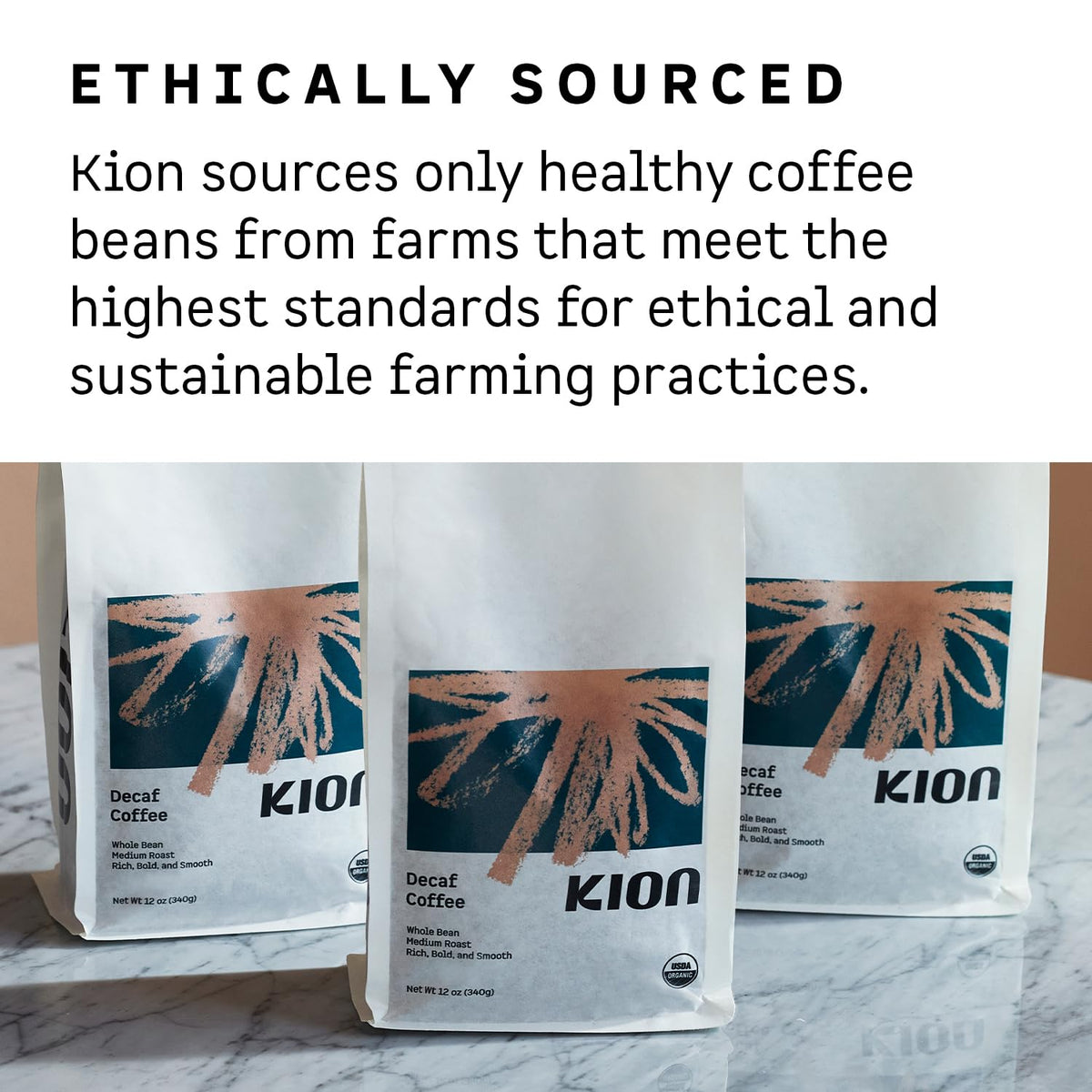 Kion nitrogen flushed packaging preserves aroma until your first pour.